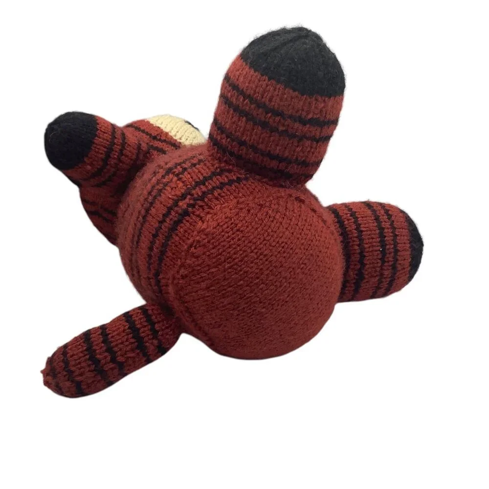 Vtg Hand Knitted Clawdia the Tiger‎ Cuddly Plush Stuffed Animal Wool Blend 13